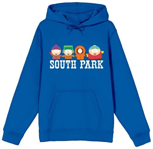 Bioworld South Park Group Character Art Unisex Blue Graphic Hoodie-Medium