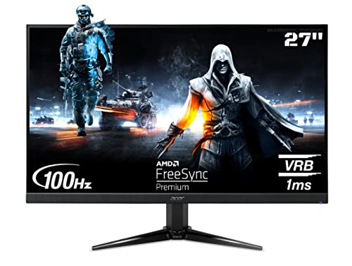 Acer Nitro QG271 27 inch Full HD Gaming LCD Monitor with LED Back Light I VA Panel I 1 MS VRB I 100 Hz Refresh I 300 Nits I AMD Free Sync I 1 x VGA 2 x HDMI Ports with Inbox HDMI Cable I Eye Care