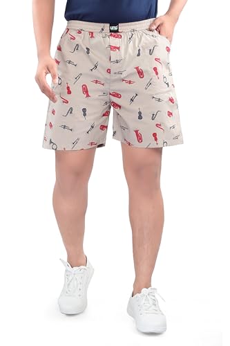 Image of UNOseven Shorts for Boys - 100% Cotton Printed with Side Pockets - Pack of 2 - Available from Size 7 Years to XL