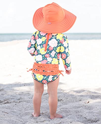 Image of RuffleButts Baby /Toddler Girls UPF 50+ Sun Protective Wide Brim Swimwear Sun Hat