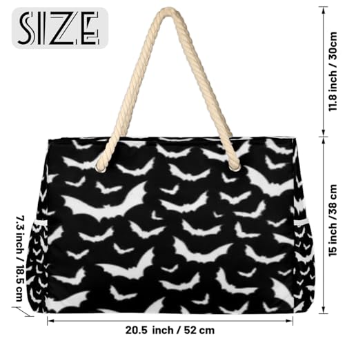 Halloween Goth Bat Beach Bags for Women Large Beach Tote Waterproof Sandproof Large Tote Bag Swim Pool Bags2
