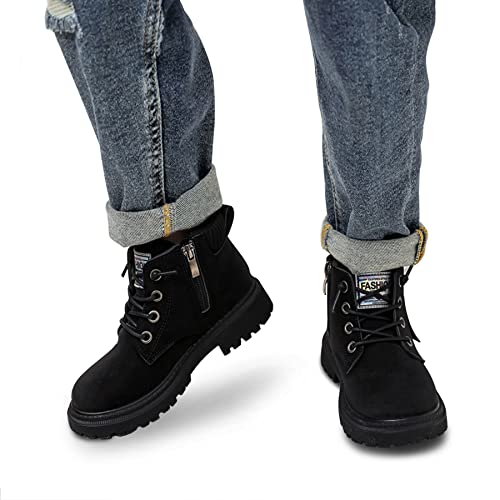 Dvteni Kids Waterproof Combat Boots With Zipper Ankle Work Boots For Girls And Boys(Toddler/Little Kid/Big Kid) #TOP5