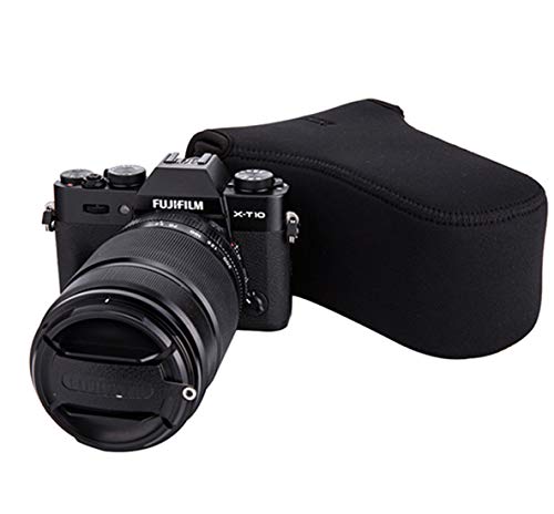 Jjc Black Ultra Light Neoprene Camera Case For Fujifilm Fuji X-T100 X-T30 X-T20 X-T10 +50-200Mm/50-230Mm Lens, Pouch Bag For Olympus E-Pl8 E-M5Ii E-M10 Ii, Canon M50 M5 With Telephoto Lense #TOP5