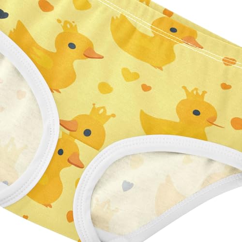 Wusikd Yellow Duck Girls' Underwear Cotton Crown Girls Briefs Soft Toddler Underwear 2T4