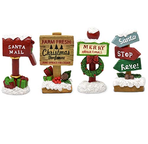 image for Gift Boutique Mini Assorted Village Christmas Accessories Figurines wi