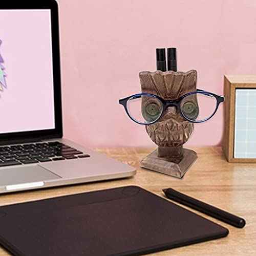 Store Indya Wooden Owl Spectacle Eyeglass Sunglasses Holder With Pen Holder Hand Carved From Mango Wood -4 X 4.25 X 6.5’’ (Lxwxh) Decorative Accessories For Home And Office #TOP2