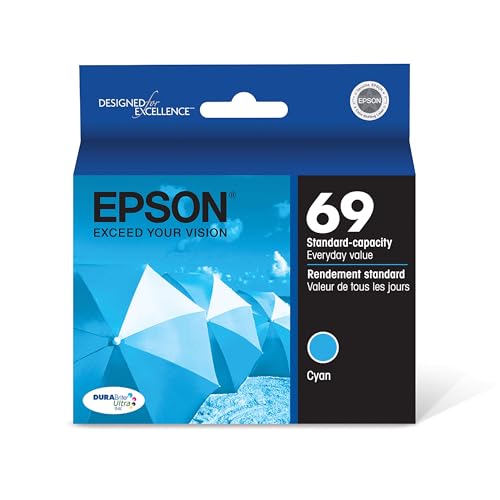 EPSON 69 DURABrite Ultra Ink Cyan For CX-6000, 7000F, 7400, 8400, 9400, 9475 ; NX-400, 415, 510, 515; WF-1100, 600, 610 and other select models