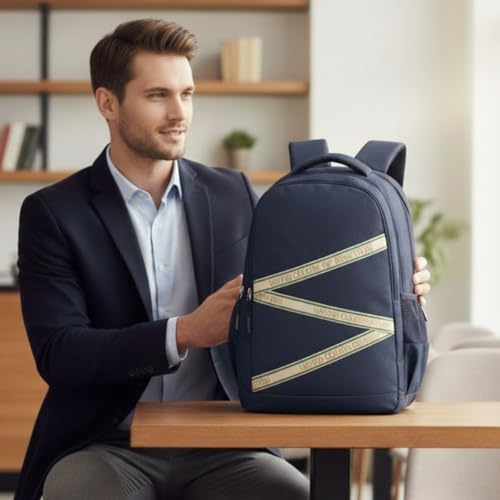 Image of United Colors of Benetton Phantom 34L Laptop Backpack, Water-Resistant, Fits 14-inch Laptop, Stylish & Organized for Professionals