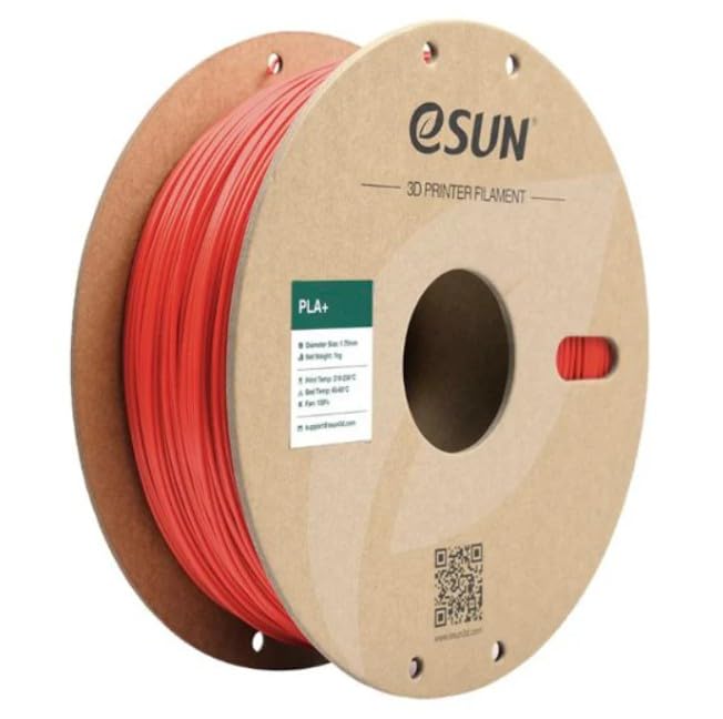 Image of eSUN High Speed PLA+ Filament 1.75mm, 3D Printer Filament Speedy PLA Plus for Fast Printing, Dimensional Accuracy + /- 0.03mm, 1KG (2.2 LBS) Red