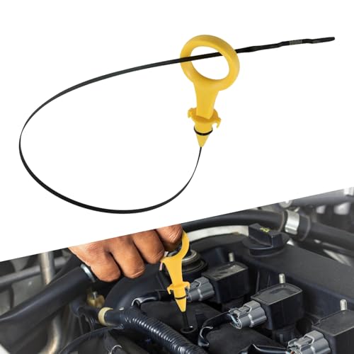 Rebvugr Engine Oil Dipstick 06J115611F 06H-115-611E Oil Dipstick Replacement Yellow-Handled Car Accessories Fuel Dipstick Compatible with Audi A3 A4 A5 Q3 Q5 2.0T for Quick Level Measuring