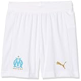 PUMA Kinder Olympique de Marseille Replica ohne Inner Slip Hose, White-Bleu Azur, 176
