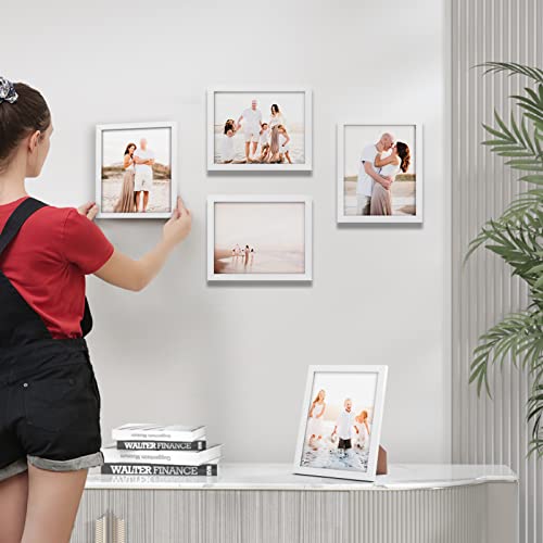 Giftgarden White 8X10 Picture Frame 7 Pack, Modern White Woodgrain 8 By 10 Photo Frames For Wall Or Tabletop Display #TOP3