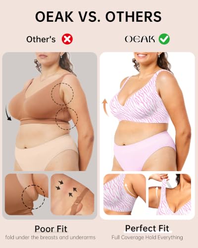 Image of OEAK Womens Jelly Bras Wireless Deep V Bralette Comfy Push Up Tshirt Bras | Comfortable,support and lift,no underwire,bralettes,plunge,full coverage,invisible,balconette,minimizer,no show,soft
