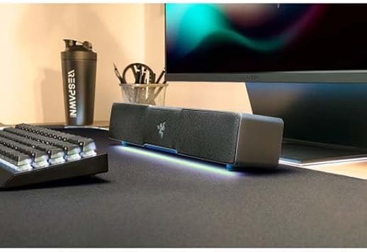 Razer Leviathan V2 X - PC Oyun Soundbar'ı (Tam Aralıklı Sürücüler, Kompakt Masaüstü Form Faktörü, USB Tip C Güç ve Ses Dağıtımı, Bluetooth 5.0) Siyah