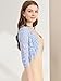 Allegra K Women's Elegant 3/4 Sleeve Sheer Floral Lace Shrug Top Small Light Blue