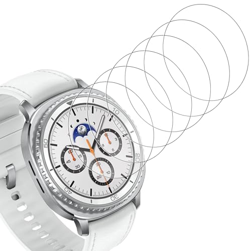 Misura precisa: Questa protezione dello schermo è progettata per adattarsi perfettamente a per Samsung Galaxy Watch 8 Classic 46mm. Con il suo taglio preciso e il design ultra sottile, questa pellicola protettiva si fonde perfettamente con l'estetica alla moda di uno smartwatch, fornendo una copertura completa e garantendo un'installazione senza bolle. Il rivestimento oleorepellente può respingere le impronte digitali e le macchie di olio, rendendolo facile da pulire