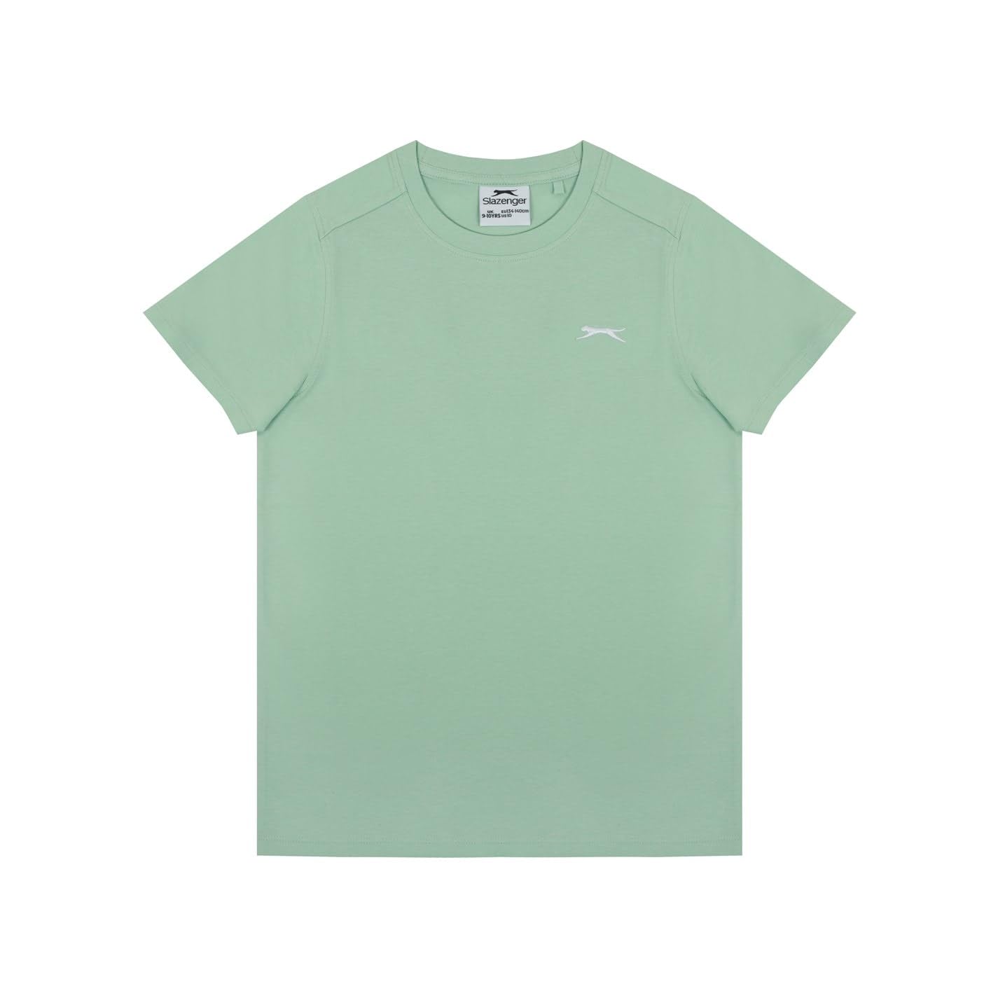 Slazenger Boys Junior Plain T-Shirt Pastel Green 13 Years
