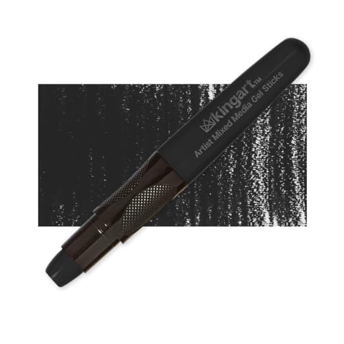 KINGART GS012-1 Mixed Media Gel Stick Crayon, Black