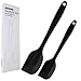 KitsKap Lot de 2 Spatules en Silicone Résistantes à la Chaleur Pour Ustensiles de Cuisine Antiadhésifs Sans BPA (Noir)