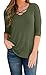Offergood Women's Spring Loose Casual Tees V Neck Hollow Out Half Sleeve T Shirt Tops
