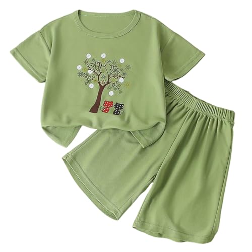 Conjunto de pantalones cortos para niñas, ropa casual de verano para niños, camisetas de manga corta y pantalones cortos, 2 piezas, ropa de descanso, uso diario, salidas al jardín, 3 12 años, A23