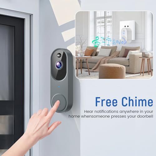Guggre 1080P Wireless Video Doorbell Camera With Chime Ringer, Night Vision, Cloud Storage, 2.4Ghz Wi-Fi thumb #3