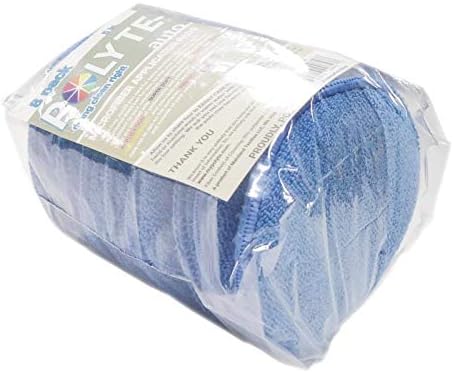 Polyte Microfibre Detailing Wax Applicator Pad 8 Pack, 13 cm (Blue)