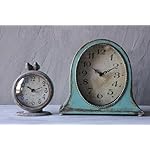 Creative Co-Op Grey Pewter Mantel Clock with Birds - Image 2