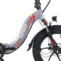 Fafrees Bici Elettrica Pieghevole Donna Uomo, 36V 16Ah Bicicletta Elettrica 3.0 Fat Bike Ebike da Città, 90-120KM Pedalata Assistita E-bike MTB, 7 Velocità, F20 Upgrade Bianco