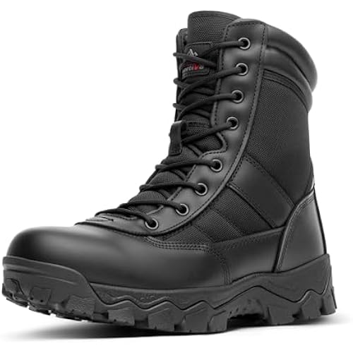 NORTIV 8 Men's Tactical Military Work Boots Side Zipper