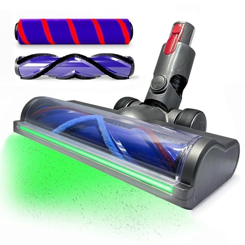 Upgrade Full-Area LED Green Light Direct Drive Brush Head for Dyson V7, V8, Cyclone V10, V11, V15 Cordless Vacuum Cleaners-Suitable for Carpets,Rugs,Hardwood Floor & Hidden Dirt