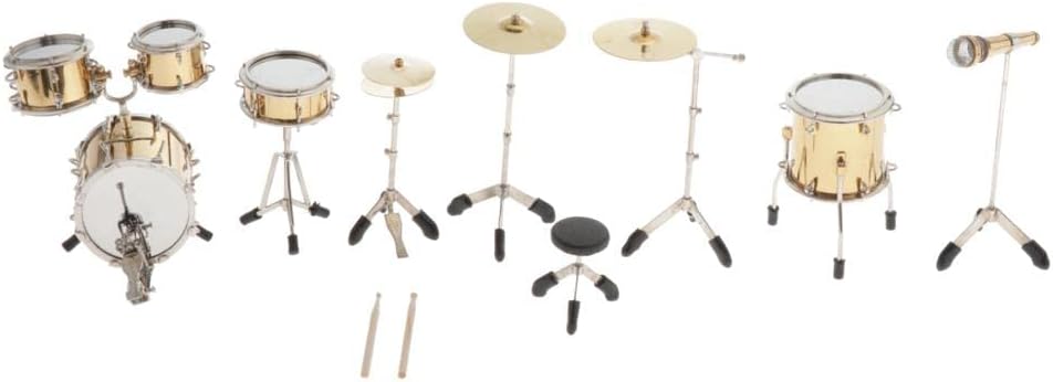 1:6 Scale Miniature Drum Kit Collectible for for 12 ''