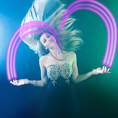 2 Pieces - Led Rave Gloves - Flashing Light Up Gloves With Finger Lights - White #TOP3