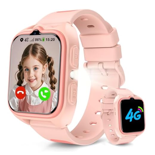 Baolubao Smartwatch Kinder mit SIM-Kartensteckplatz, LBS+WLAN+GPS-Tracker, Uhr Unterstützt 4G, Taschenlampe, SOS Notruf, Telefonanruf, Sprachchat, Schulmodus, IP 67, Kinderuhr für Mädchen Geschenke