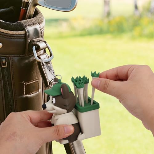 Penitue Dog Caddy Golf Tee Holder Bag Accessories, Including 8 Golf Ball Tees Creative Cute Puppy Holder Set for Women Men Golfers Attaching to Backpack Shoulder Bag Belt by Penitue - Image 4