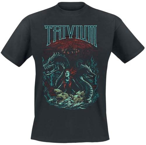 Trivium T-Shirt - Dragon Mermaid - S bis XXL - für Männer - Größe L - schwarz  - Lizenziertes Merchandise!