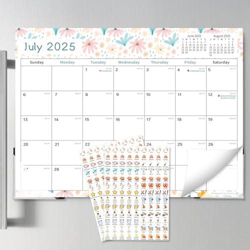 Koncci Fridge Calendar 2025, Magnetic Calendar for Fridge, 18 Monthly July 2025 - December 2026, for Family Planning and Easy Organizing your life (32.5 x 24cm)