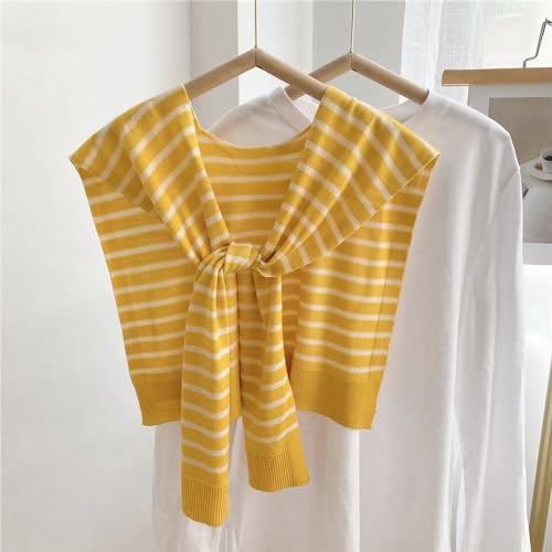 Image of WaJuemy Sweater Shawl Wraps for Women Sweater Knitted Knotted Shawls Travel Casual Scarf Cape Shoulder Tops Fashion Wrap