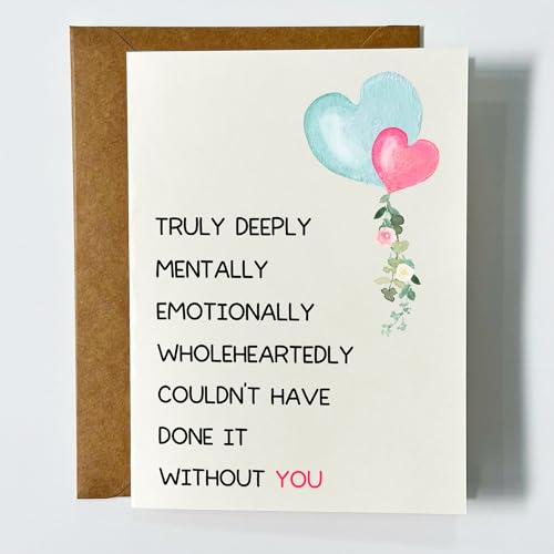 Tuadeca Truly Deeply Mentally Couldn’t Have Done It Without You Card Supportive Thank You Cards Heartfelt Appreciation Gift for Friend Bestie Sibling Family Coworker Partner