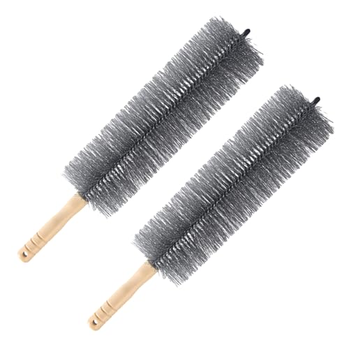 Toyvian Cepillo para Limpiar Ventiladores de Mesa y Aire Acondicionado 2 Unidades 48 CM Gris Herramienta para Eliminar Polvo en Grietas y Salidas de Ventilación Hogar