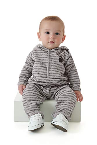 Macacão de Touca em Moletom, Up Baby, Bebê Menino, Cinza, 03