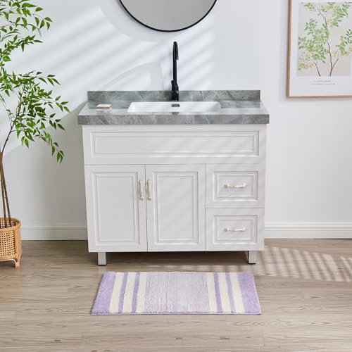CozeCube Purple Striped 36"x24" Non Slip Washable Bath Mat by CozeCube - Used condition - Image 4