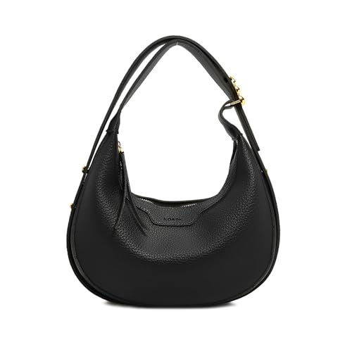 LassZone Crescent Shoulder Bag for Women Soft Vegan Leather Clutch Handbags Half Moon Crossbody Bags Ladies Hobo Purse With Adjustable Strap