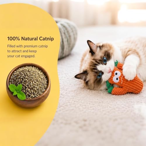 Masticar para gatos juguetes de peluche interactivos y limpieza dental gatitos 6