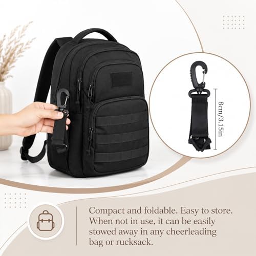Psiriol 2 PCS Pom Pom Holder Hanger with Snap Button for Backpack (Black) — view 5
