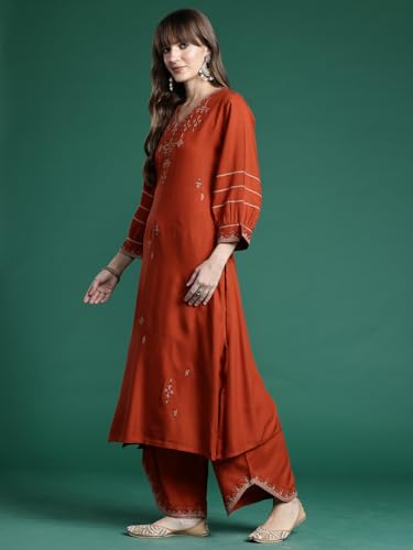 Image of INDO ERA Womens Viscose Rayon Printed Kurta Pant Set