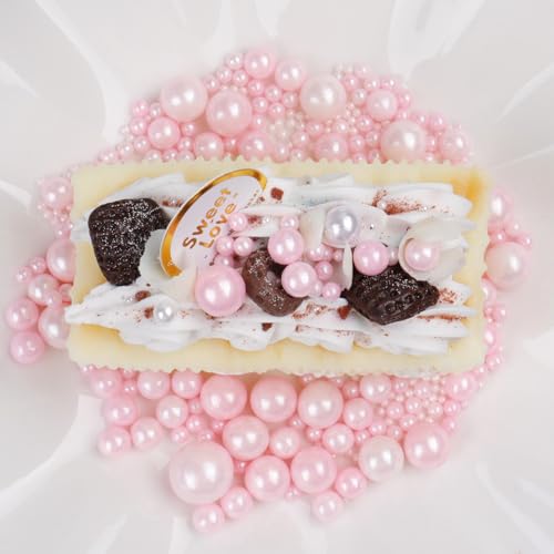 Image of Pink Sprinkles for Cake Decorating, 130g /4.6oz Edible Light Pink Pearl Sprinkles Mix, Sugar Candy Pearls for Baking, Cookie Decorations and Cupcake Toppings, Wedding Party Valentines Supplies