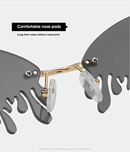 Tear Dripping shaped Flame Sunglasses Women/Men Narrow Design Rimless Colorful glasses for party Trending Streetwear eyewear4