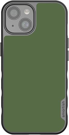 Smartish - Army Green - iPhone 15 Magnetic Case - Gripmunk Compatible with MagSafe [Lightweight + Protective] Slim Thin Grip Cover with Microfiber Lining for Apple iPhone 15