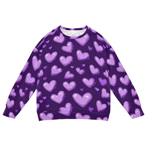 JUNZAN Purple Hearts Day Purple Hearts Big Boys Hooded Sweatshirt Fleece Hoodie for Boys Athletic 4T
